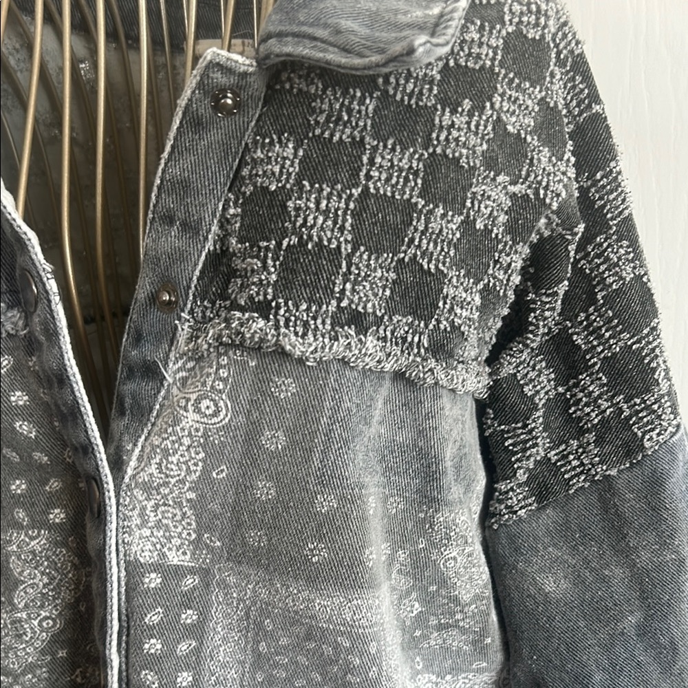 Large Patchwork Denim Jacket - image 2